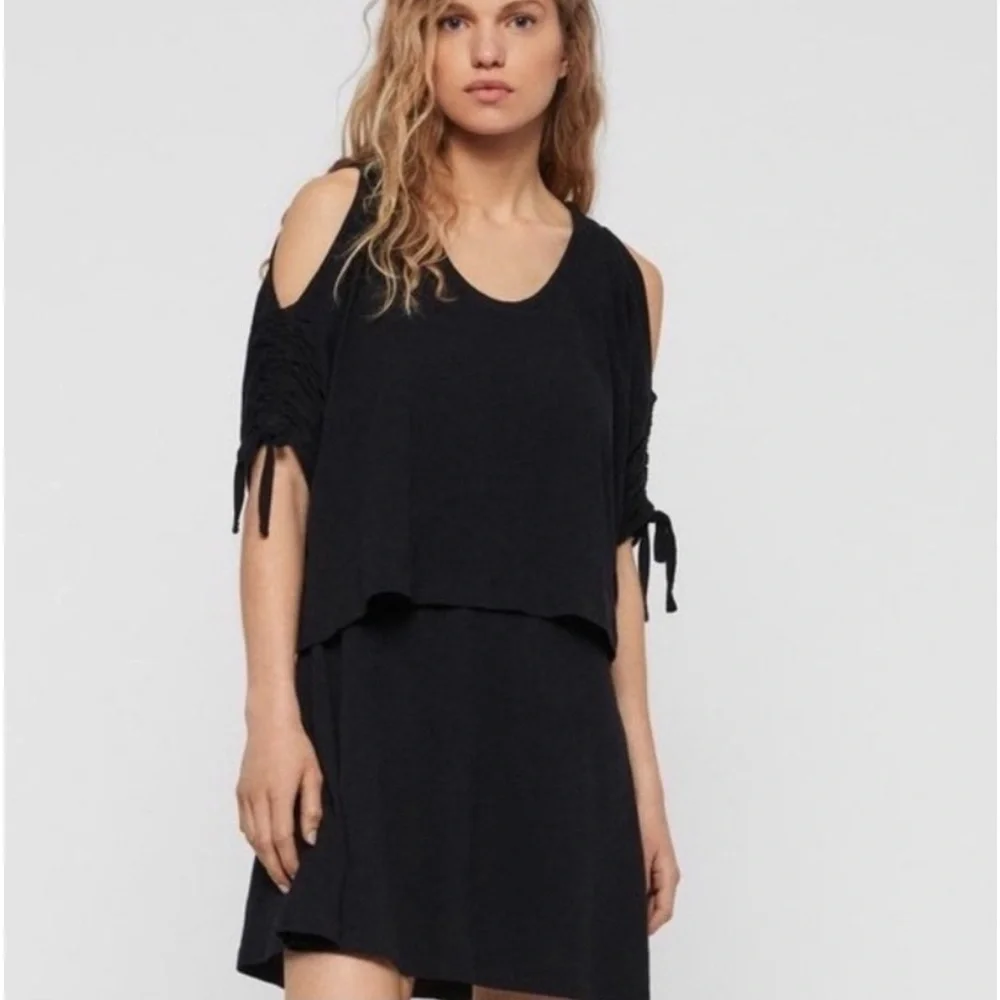 saints t shirt dress AllSaints Women's Scattered Logo T-Shirt Dress - Black